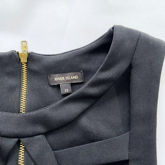 River Island X ASOS Black Caged Cut-Out Party Mini Skater Mini Dress M - Picture 6 of 12